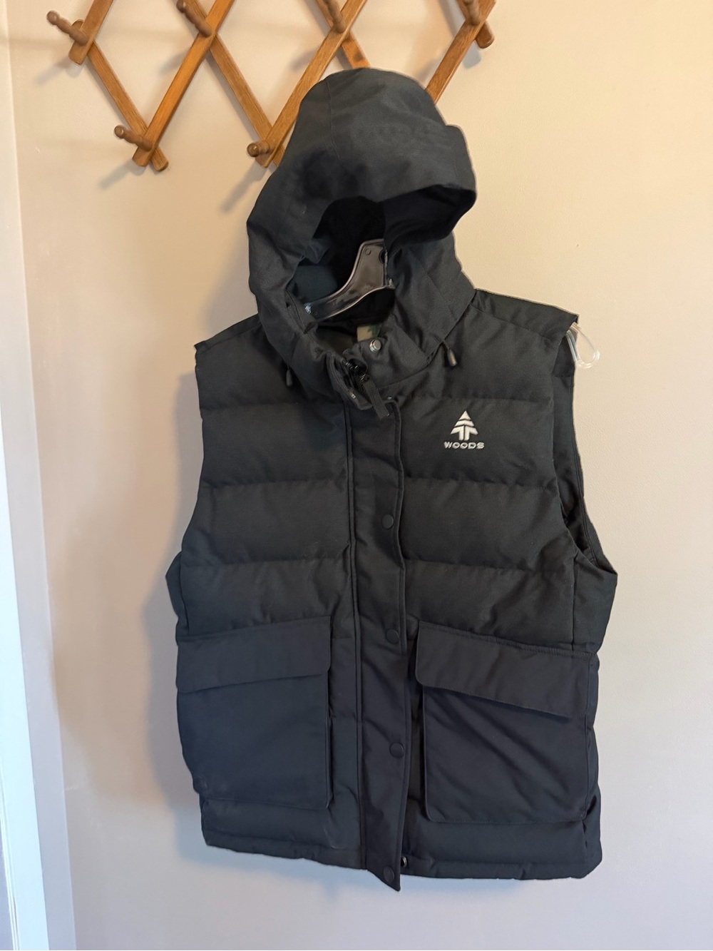 Woods Adrian Puffer Vest Black Down Fill Large Mens